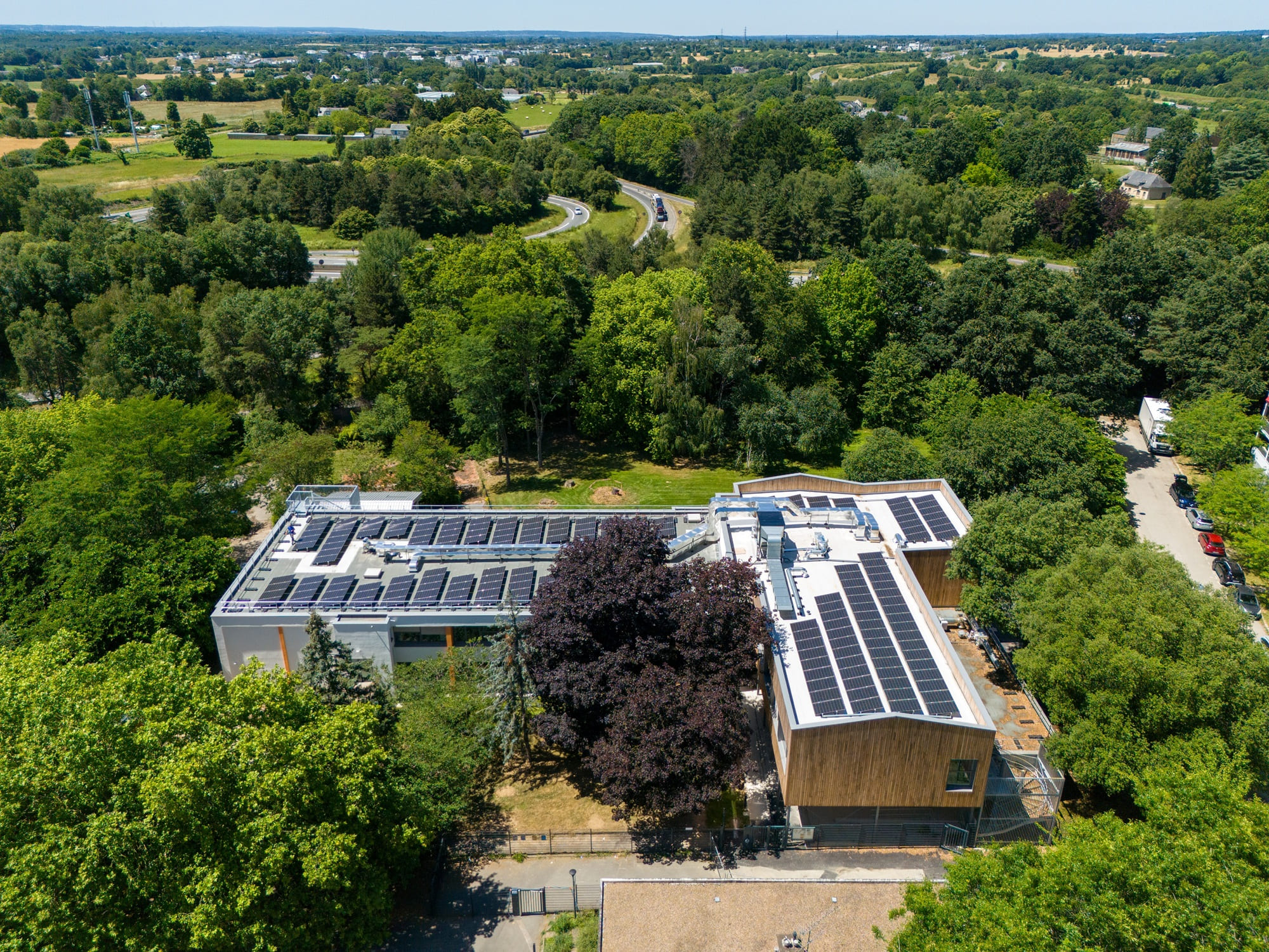 Photo par drone d'un bien immobilier à Rennes par Crescent